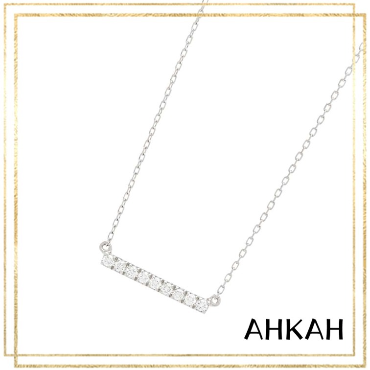 AHKAH アーカー ネックレス ティナショート 18KWG ダイヤ 国内発