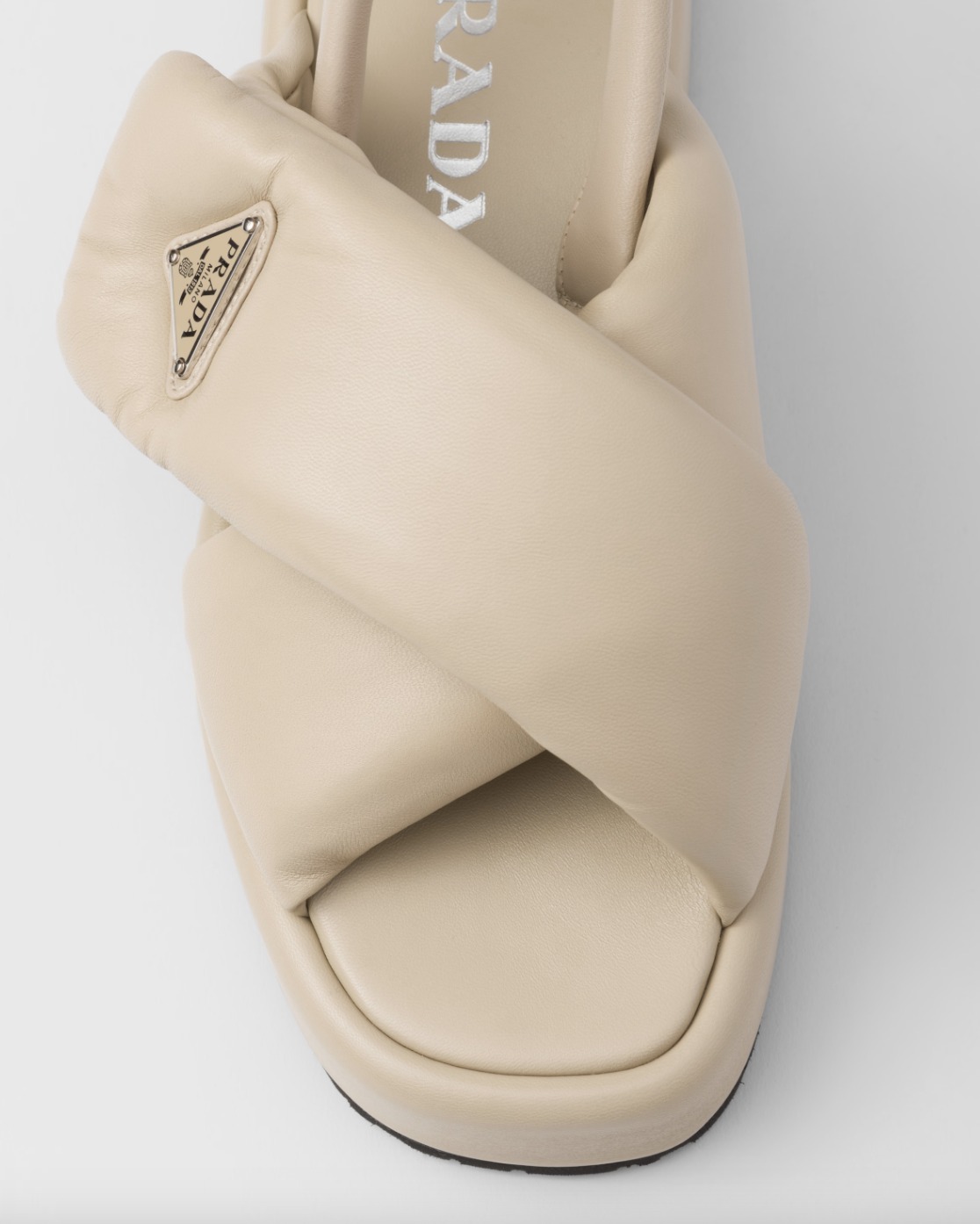 【国内発送★PRADA】パデッドナッパレザー ウェッジサンダル PRADA プラダ ソフト パデッドナッパレザー ウェッジサンダル