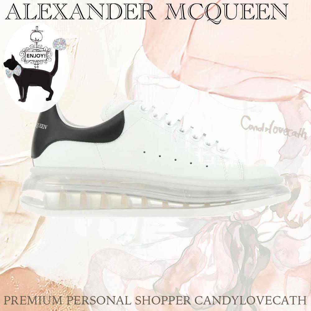 スニーカー ALEXANDER MCQUEEN White Leather Sneakers With Black Heel