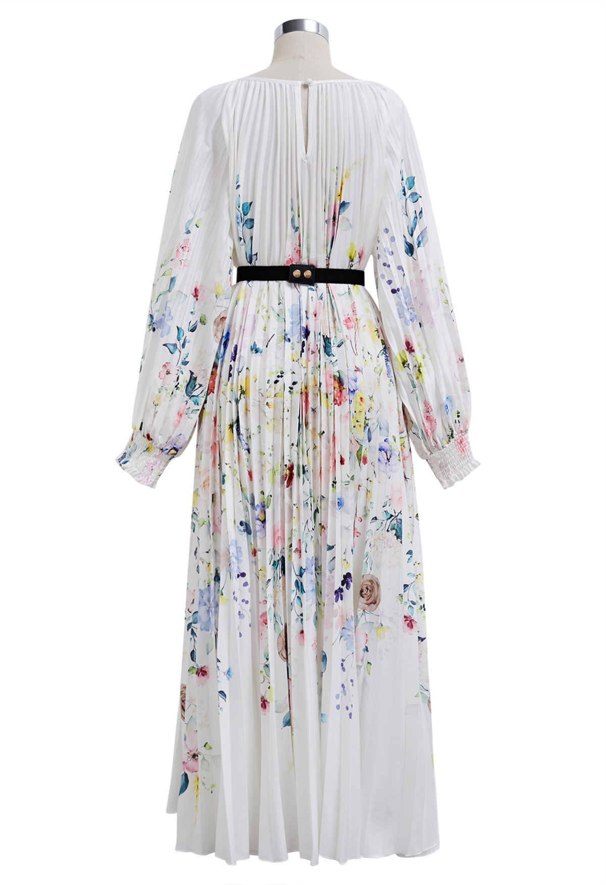 CHICWISH(シックウィッシュ)｜水彩花柄プリーツマキシワンピース CHICWISH(シックウィッシュ)｜水彩花柄プリーツマキシワンピース