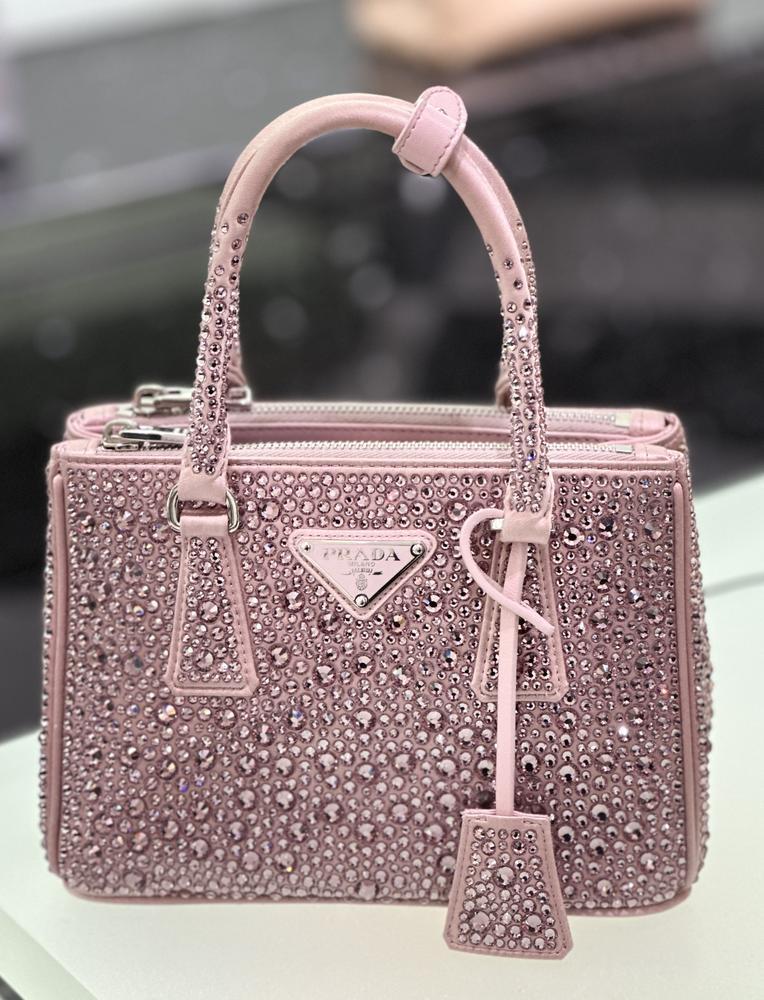 PRADA プラダ ガレリア クリスタル サテン ミニバッグ 1BA906
