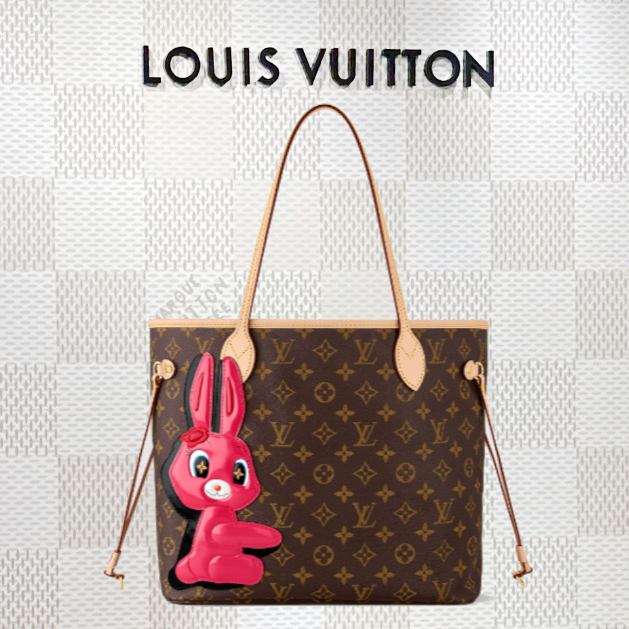 Louis Vuitton【新作】ネヴァーフル トートバッグ コラボ ウサギ