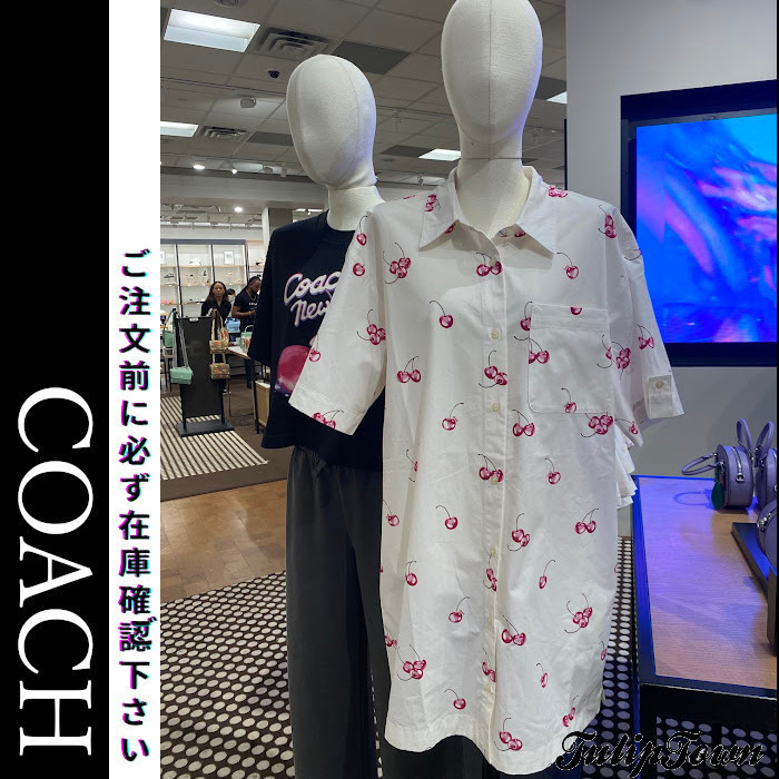 COACH◇チェリープリントボタンフロントショートドレス  CQ848