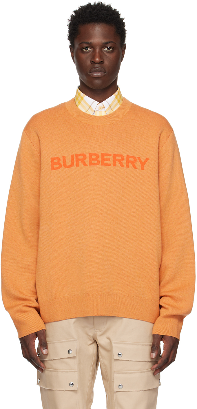 【関税込み】Burberry オレンジ インターシャ セーター
