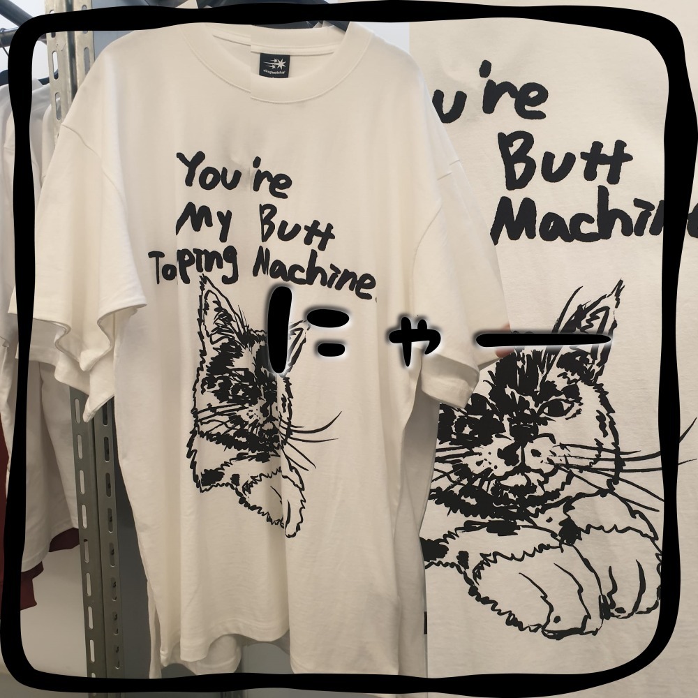 Nice Ghost Club★韓国★男女兼用 My Cat Big Big T-shirt_White