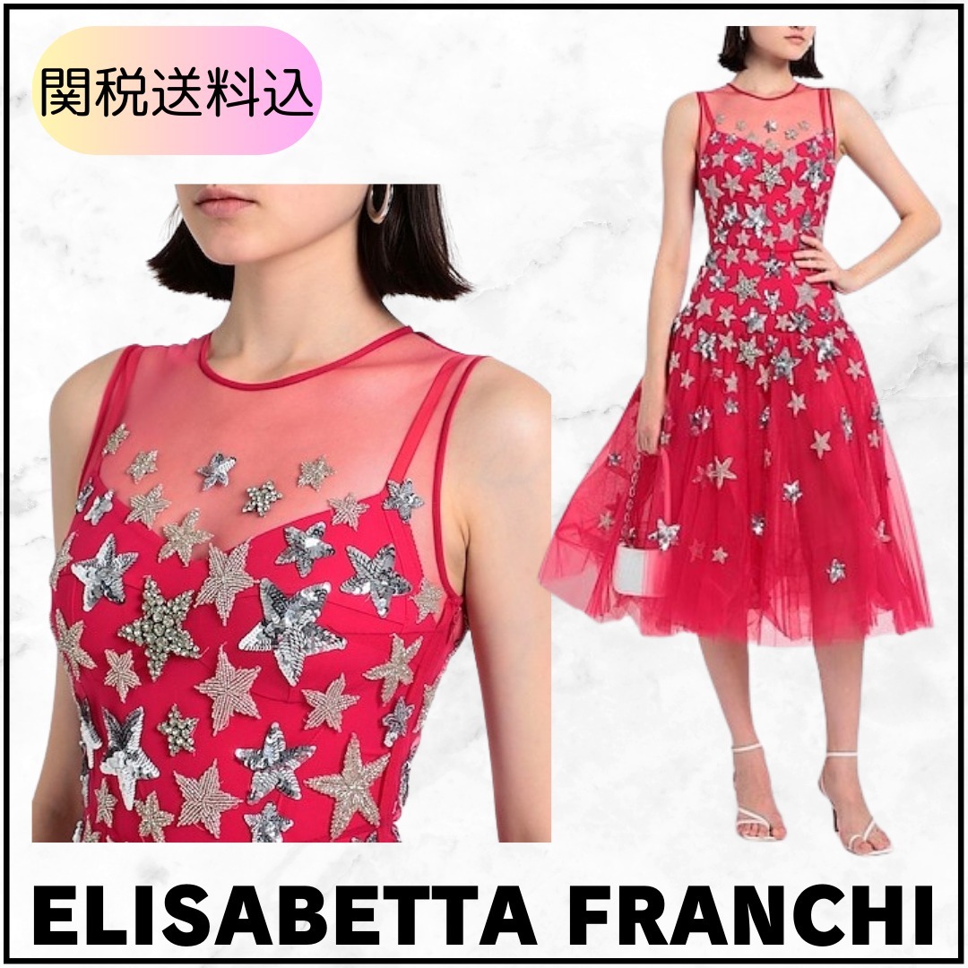 関税送料込【ELISABETTA FRANCHI】スパンコールドレス②