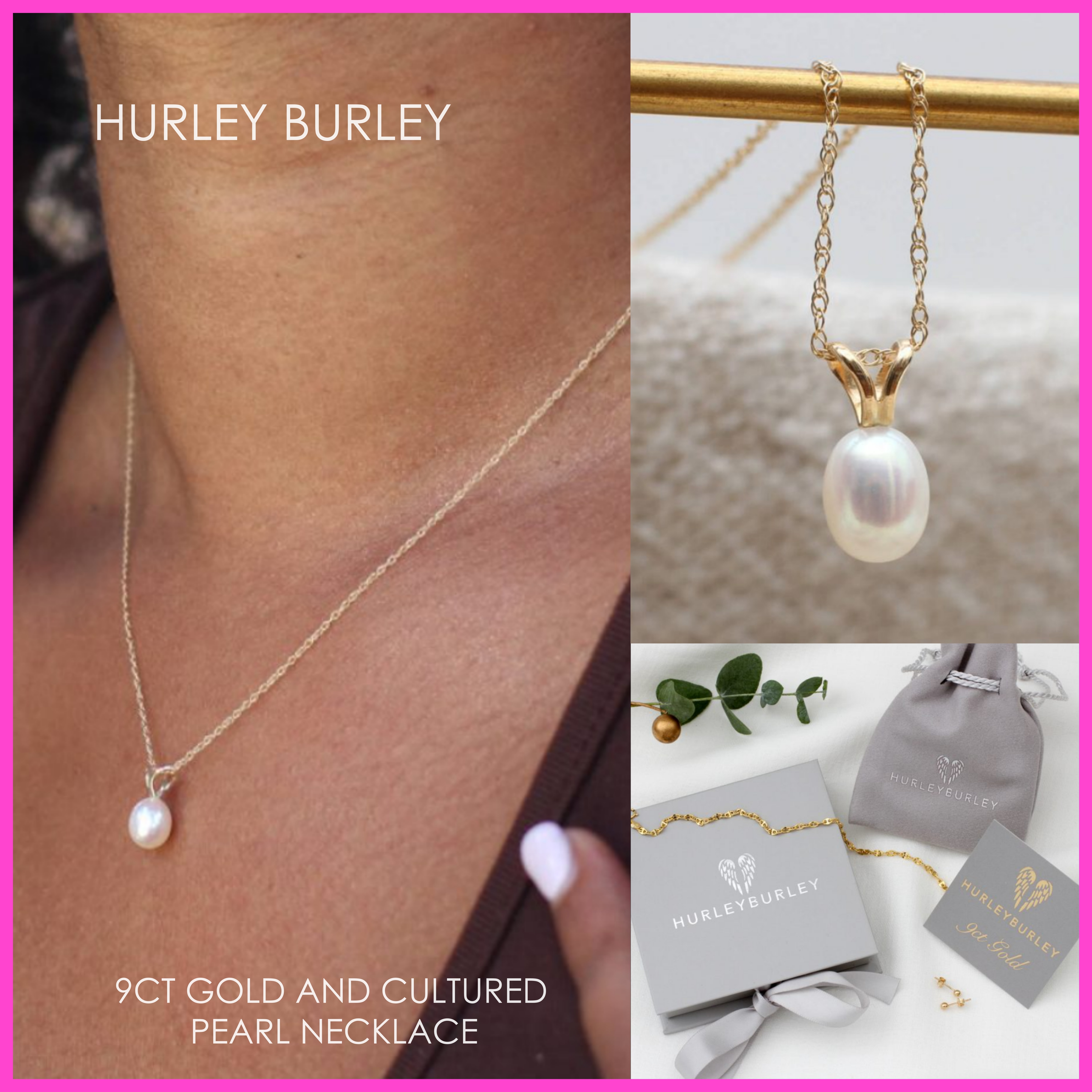 【HURLEY BURLEY】9CT GOLD AND CULTURED PEARL NECKLACE パール