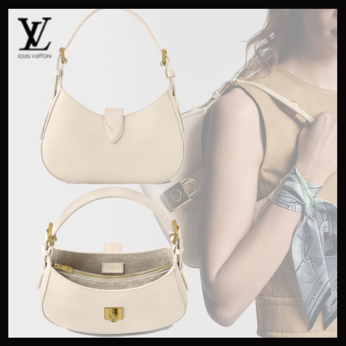 Louis Vuitton《ロウキーショルダーバッグ》グレー カーフ 直営