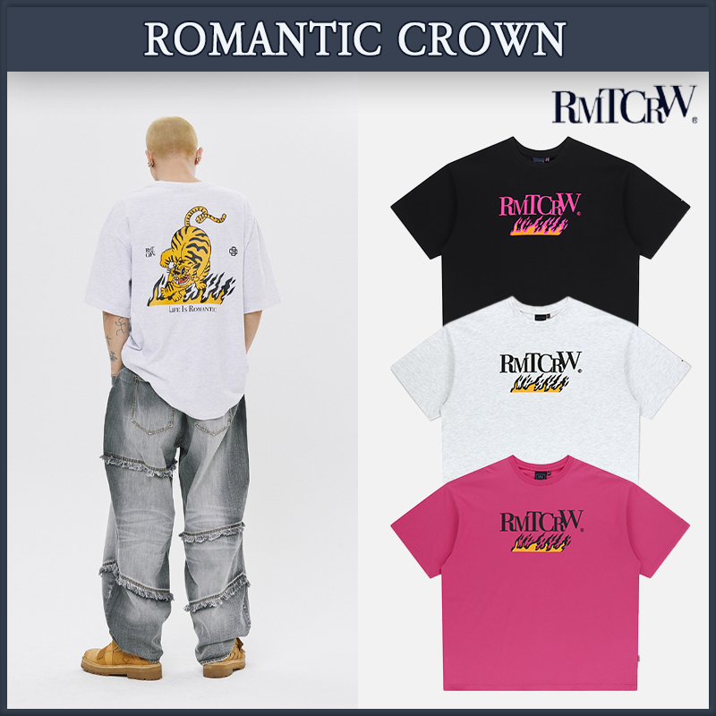 【ROMANTIC CROWN】24SS★ブレイズリールタイガーティーシャツ