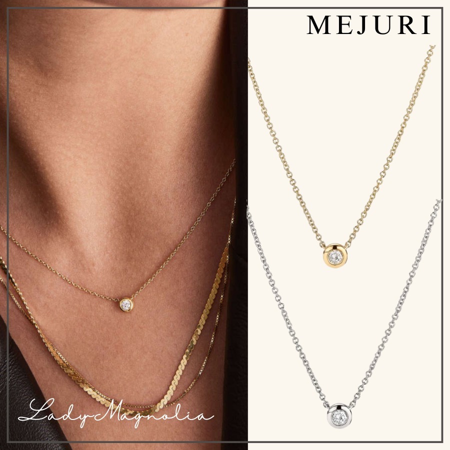 【MEJURI】重ね付けに！ダイアモンドネックレス★14Kゴールド