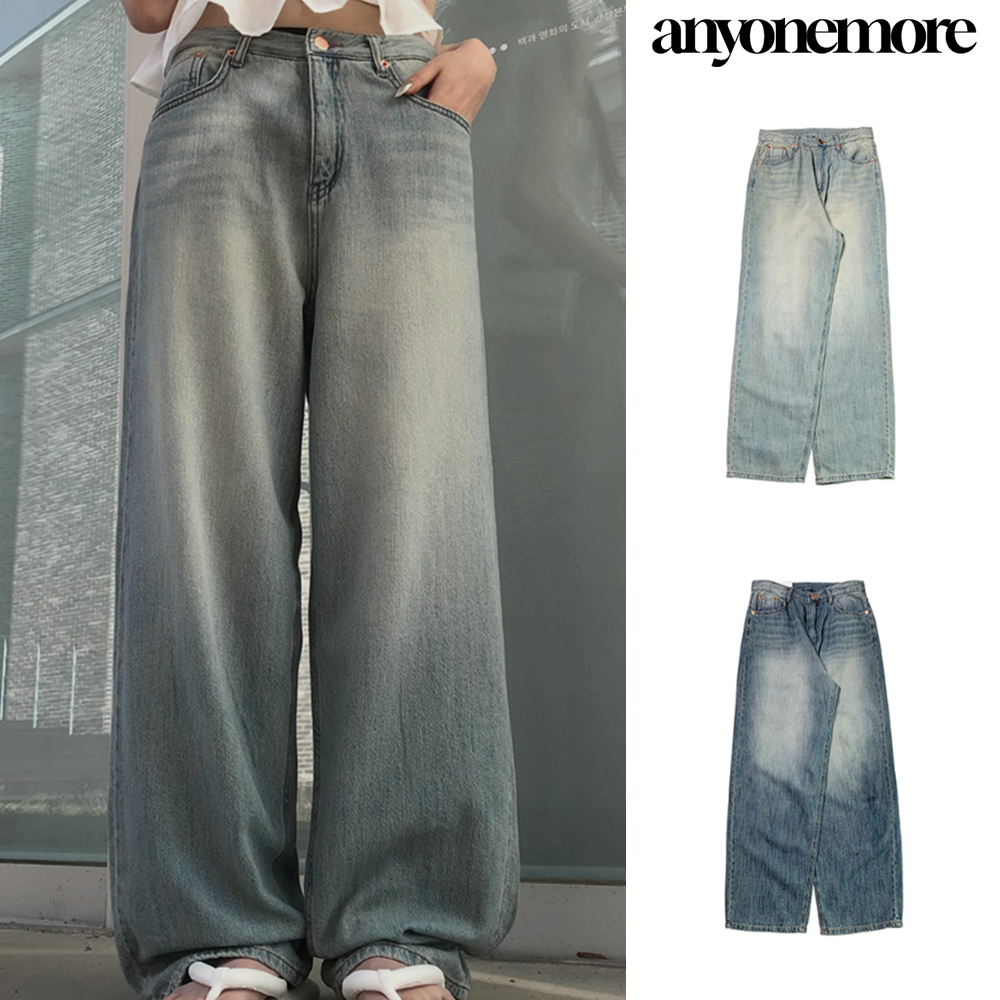 【Anyone more】[Summer Fabric] Early Denim Wide Pants