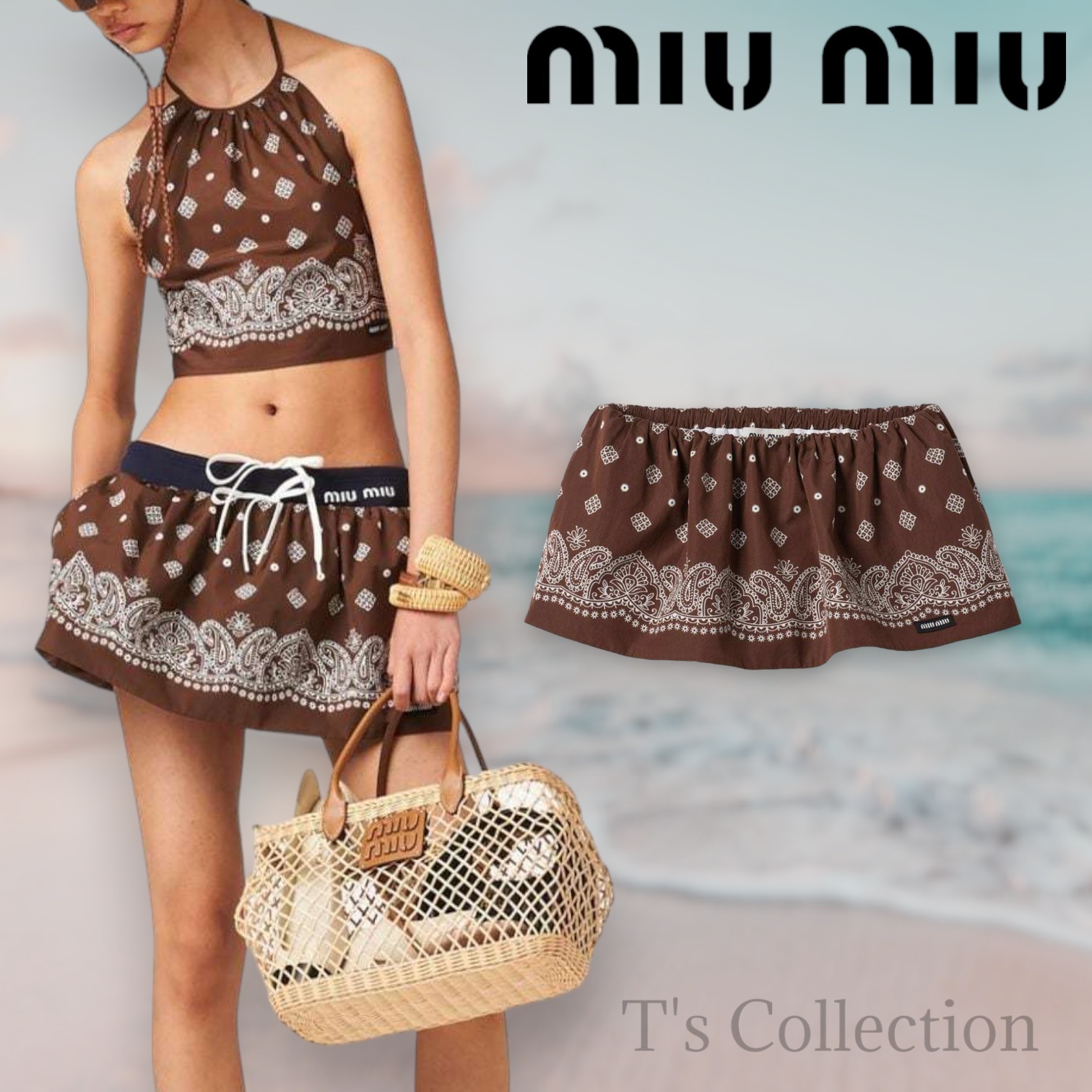 Miu Miu】ペイズリーミニスカート ボトムス