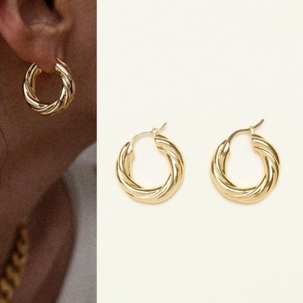 【Shapes Studio】Parisian Thick Twist Hoopsピアス