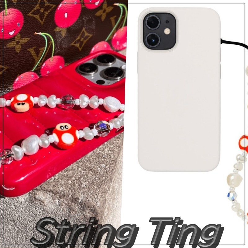 STRING TING】ラブ＆クラウドカラフルビーズ☆Phoneストラップ