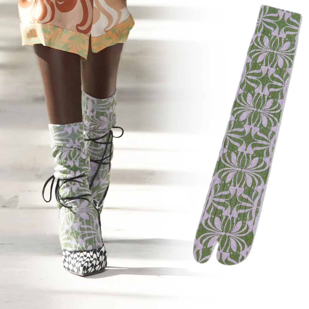 【DRIES VAN NOTEN】プリント タビソックス Lilac 送料関税込