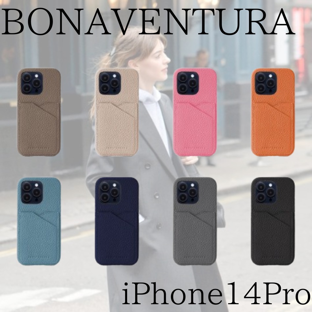 ■BONAVENTURA■iPhone14Proバックカバーケースシュリンクレザー