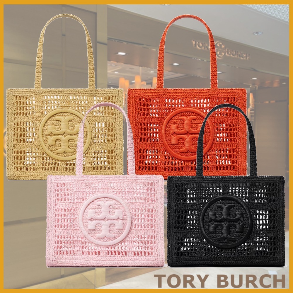すぐ届く☆TORY BURCH トートバッグ 手編みのラフィア調が魅力◎