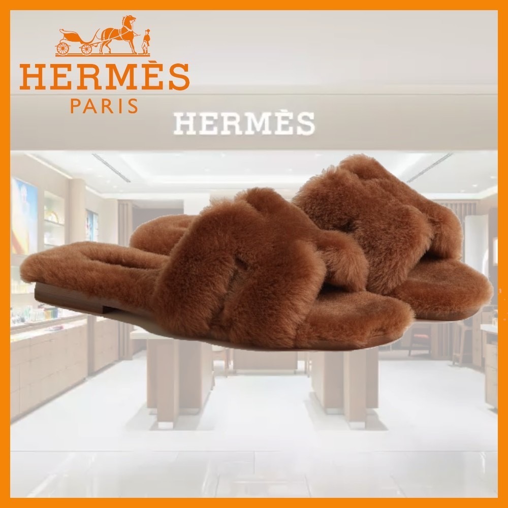 【ムートンで秋冬先取り☆】HERMES サンダル