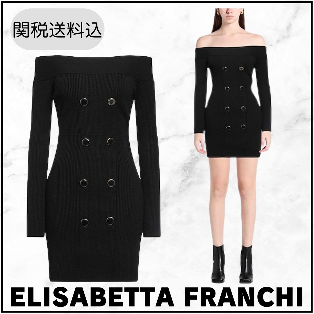 関税送料込【ELISABETTA FRANCHI】チューブドレス②ブレザー風