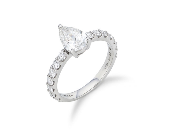 【HYERES LOR】24SS★ Lab Dia 14K 1.0ct Fancy Pear Pave Ring