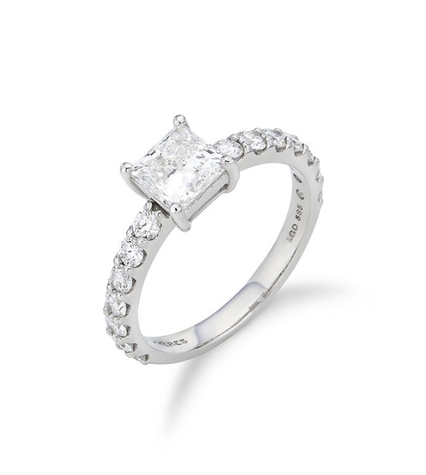 【HYERES LOR】24SS★ Lab Dia 14K 1.0ct Princess Pave Ring