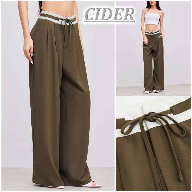 ★CIDER★ミッドライズ ワイド レッグ パンツ(送料込)