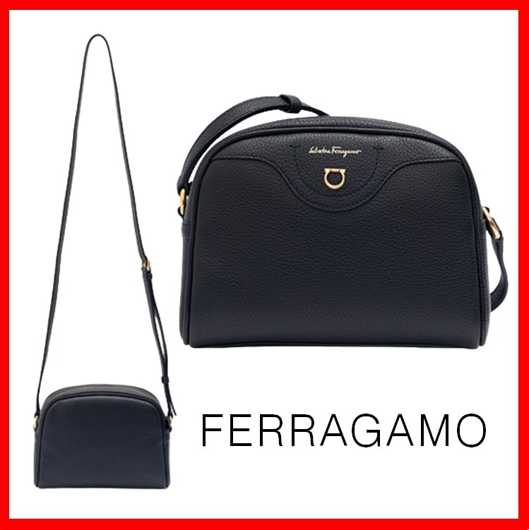 ☆人気☆【FERRAGAMO】☆ガンチーニ旅行カメラバッグ☆BLACK☆