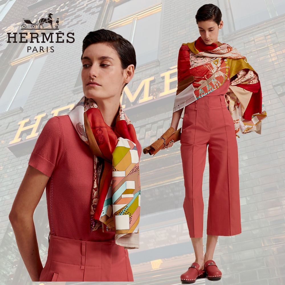 【どの色になるかはお楽しみに♪】HERMES パッチワークストール