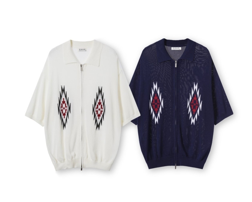 シャツ IONSEOUL totem knit collar ZIP-UP JE241