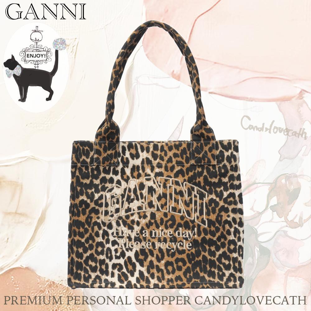 ショルダーバッグ・ポシェット GANNI SMALL LOGO EASY PRINTED SHOPPING BAG