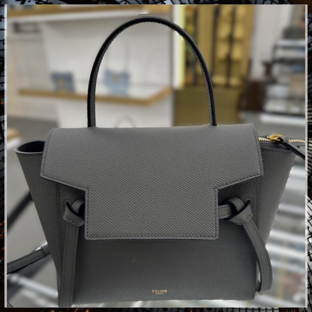 CELINE 上品 ナノ ベルトバッグ 本革レザー ロゴ BELT BAG