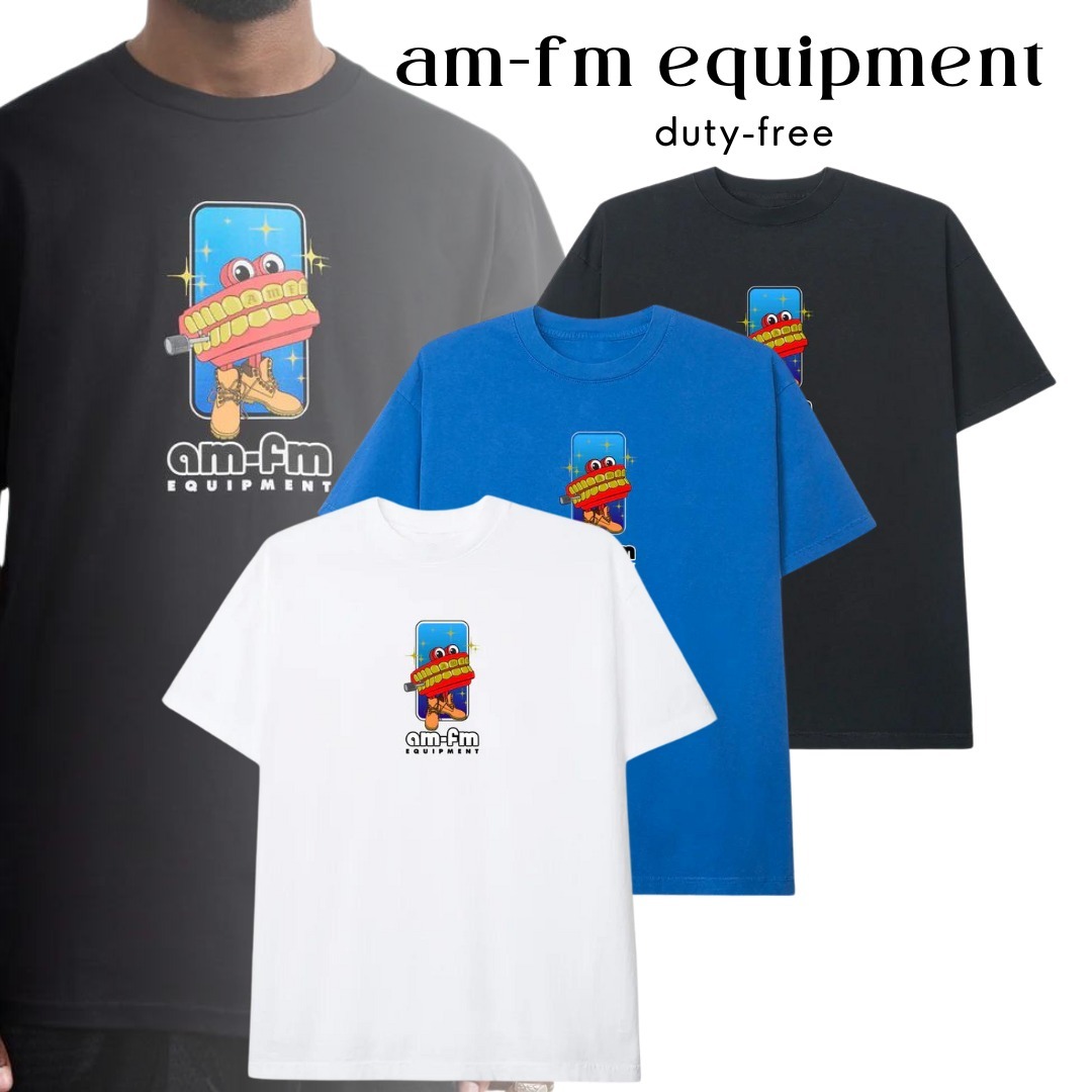 【am-fm equipment】REAL TALK TEE プリントTシャツ