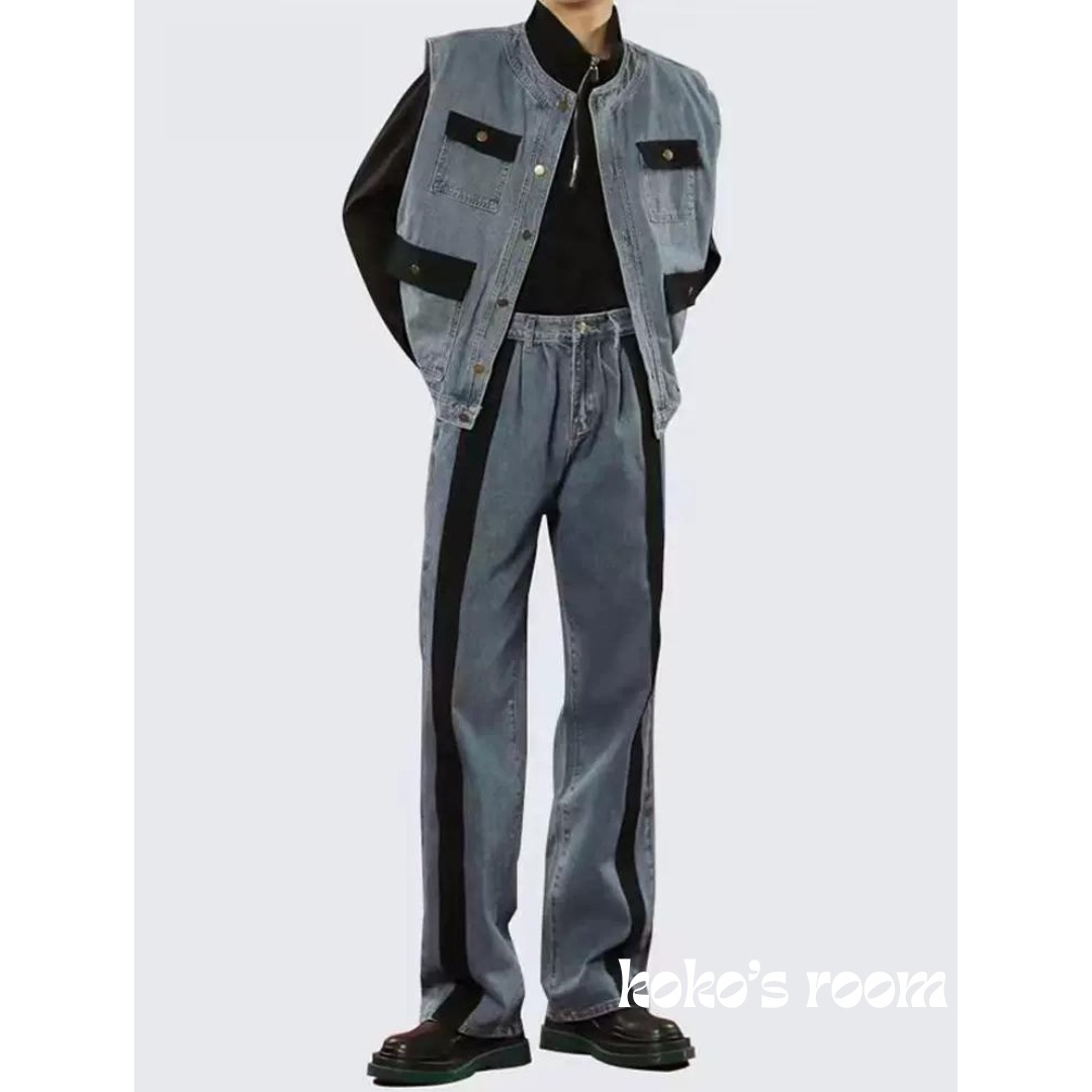 men's デニム セットアップ ベスト Gジャン ジーンズ