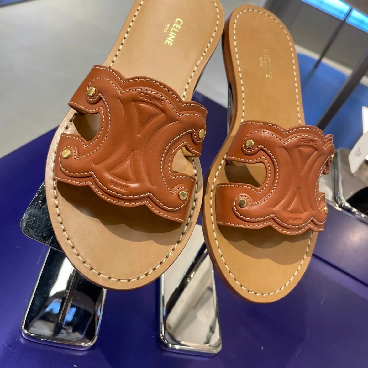 ★フリンジトリオンフ★【CELINE】MARINA ミュール CELINE MARINA FRINGED MULE IN COTTON - | CELINE