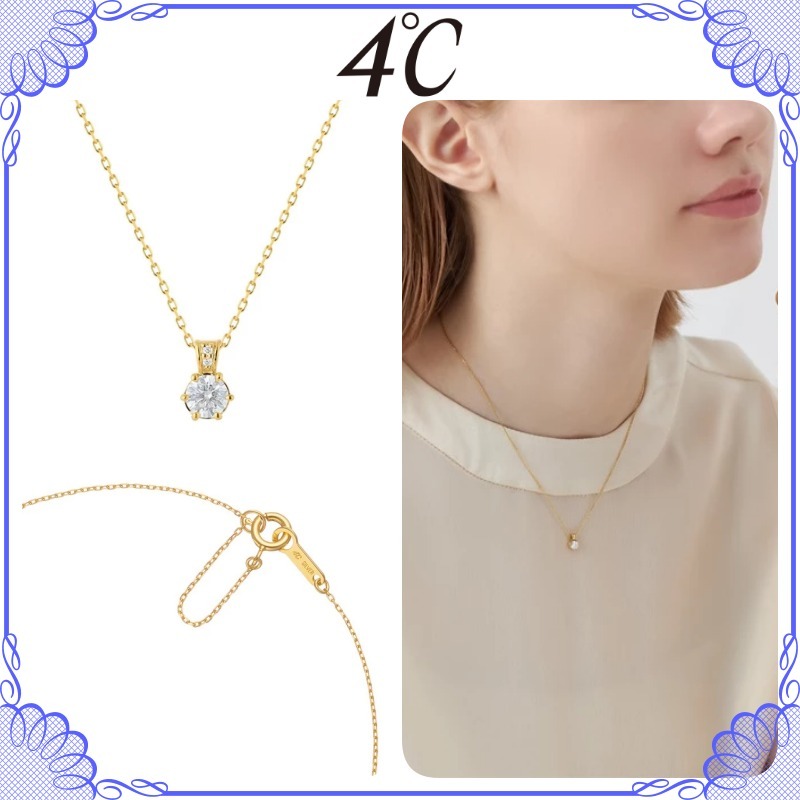 大人気!! 4℃ シルバー K18 ジュエリーネックレス