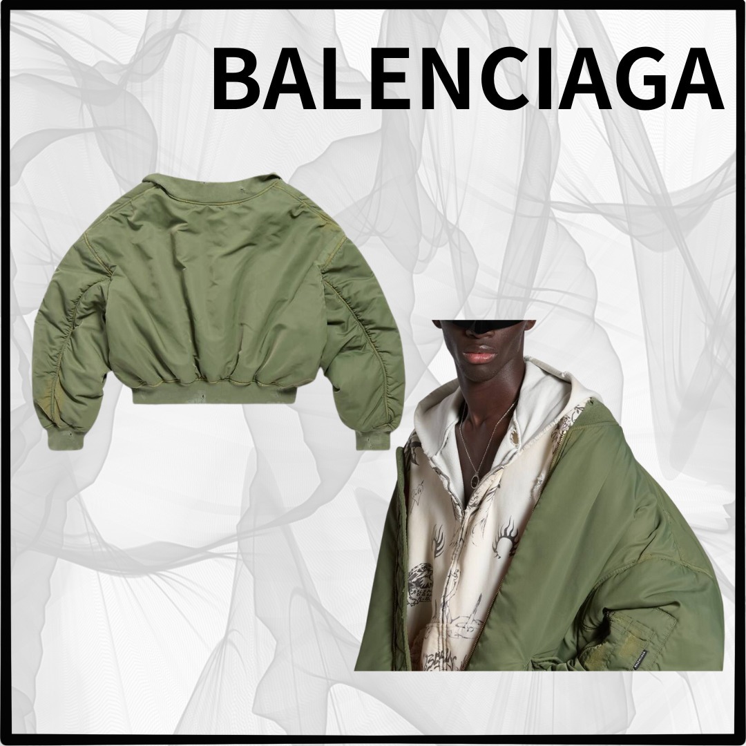 【BALENCIAGA】コットンブレンドオフショルダージャケット ホワイト の ウィメンズ Off-Shoulder ジャケット スニーカー