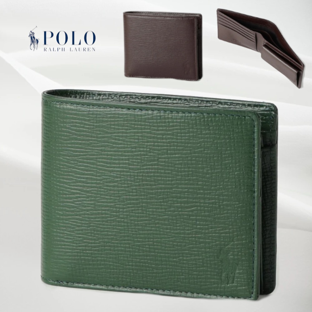 【POLO RALPH LAUREN】Harmony Emboss 二つ折り財布小銭入れ付き