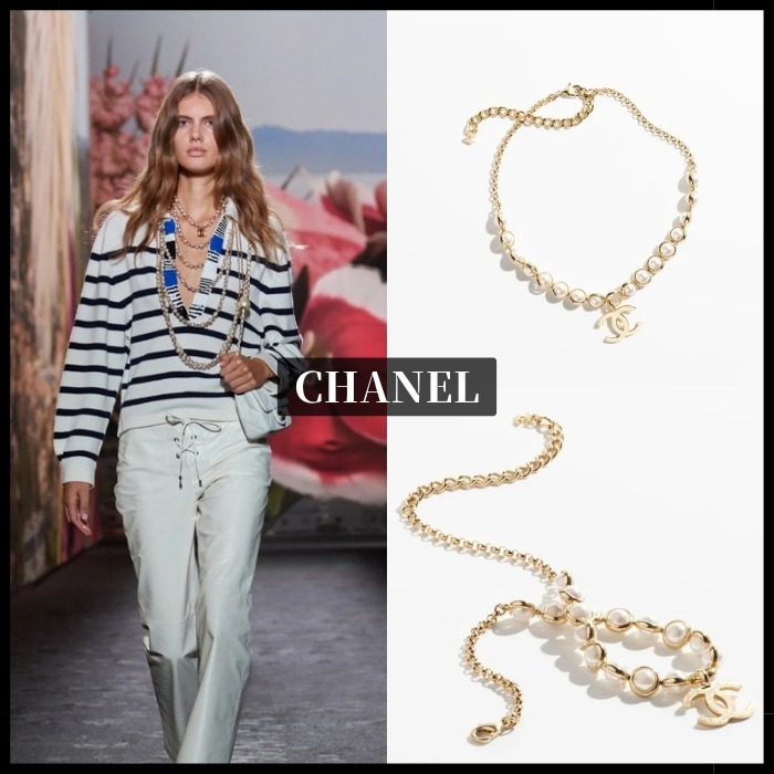 【新作♪パールがゴージャス】CHANEL CCマーク ネックレス