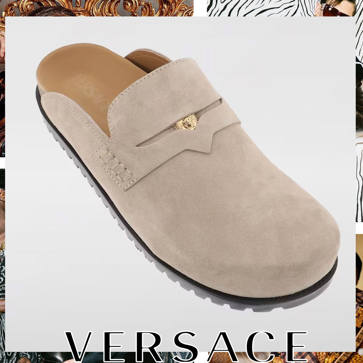 VERSACE スエード メドゥーサ サンダル ベージュ