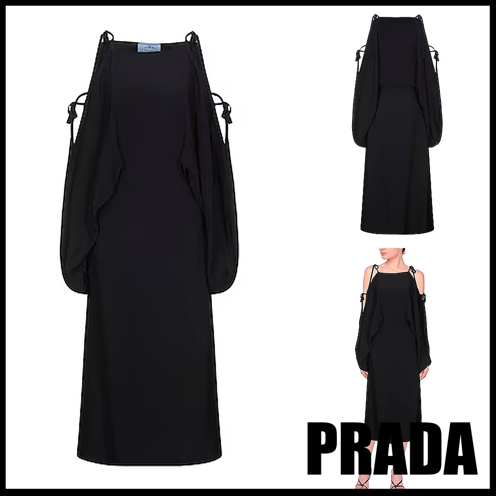 【PRADA】ひざ丈ワンピース ブラック ☆セール中 !!