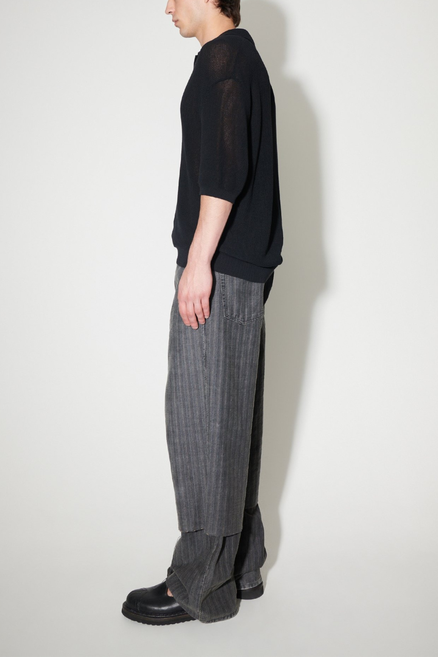 ★OUR LEGACY★トラディショナルポロ Our Legacy - Traditional Polo Euro Eggplant Fuzzy Alpaca