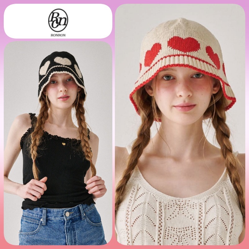 ◆24SS RONRON HEART SUMMER KNIT BUCKET HAT/2色◆