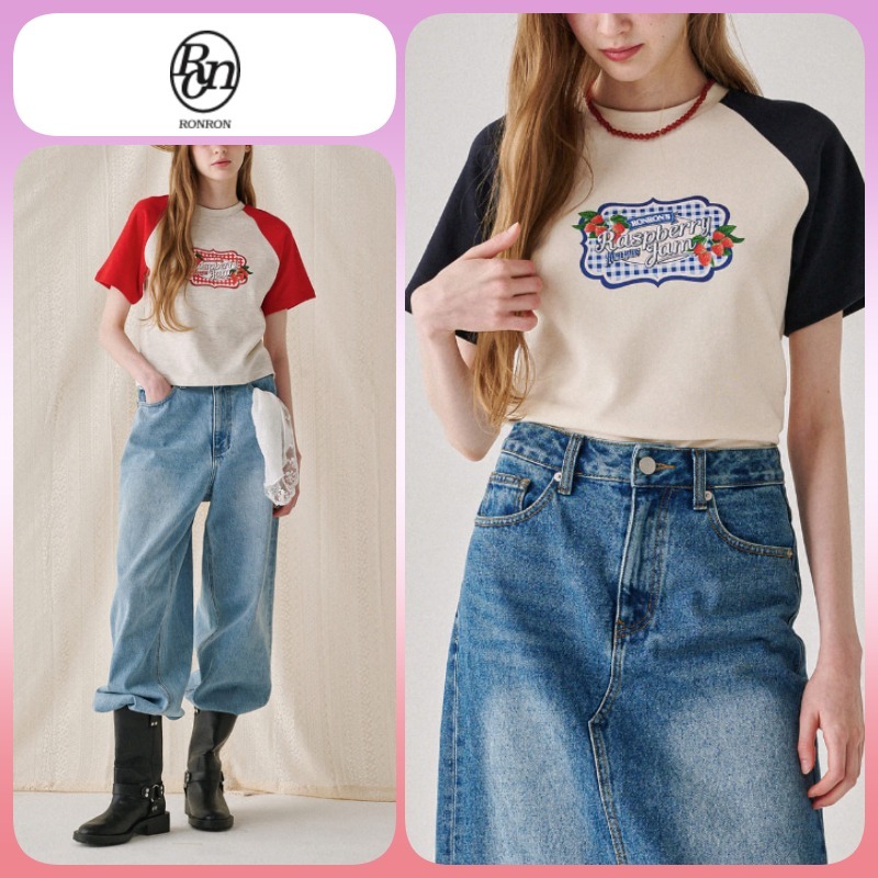◆24SS RONRON RASPBERRY JAM RAGLAN CROP T SHIRT/2色◆