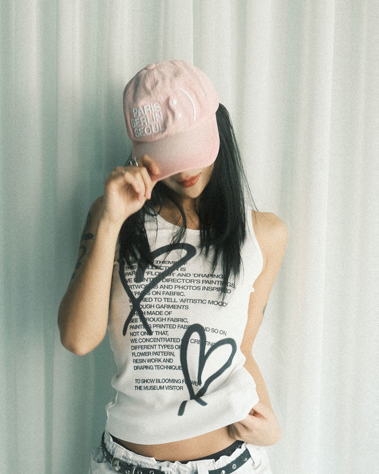 THE MUSEUM VISITOR☆韓国☆人気☆SMILE LOGO WASHED BALLCAP