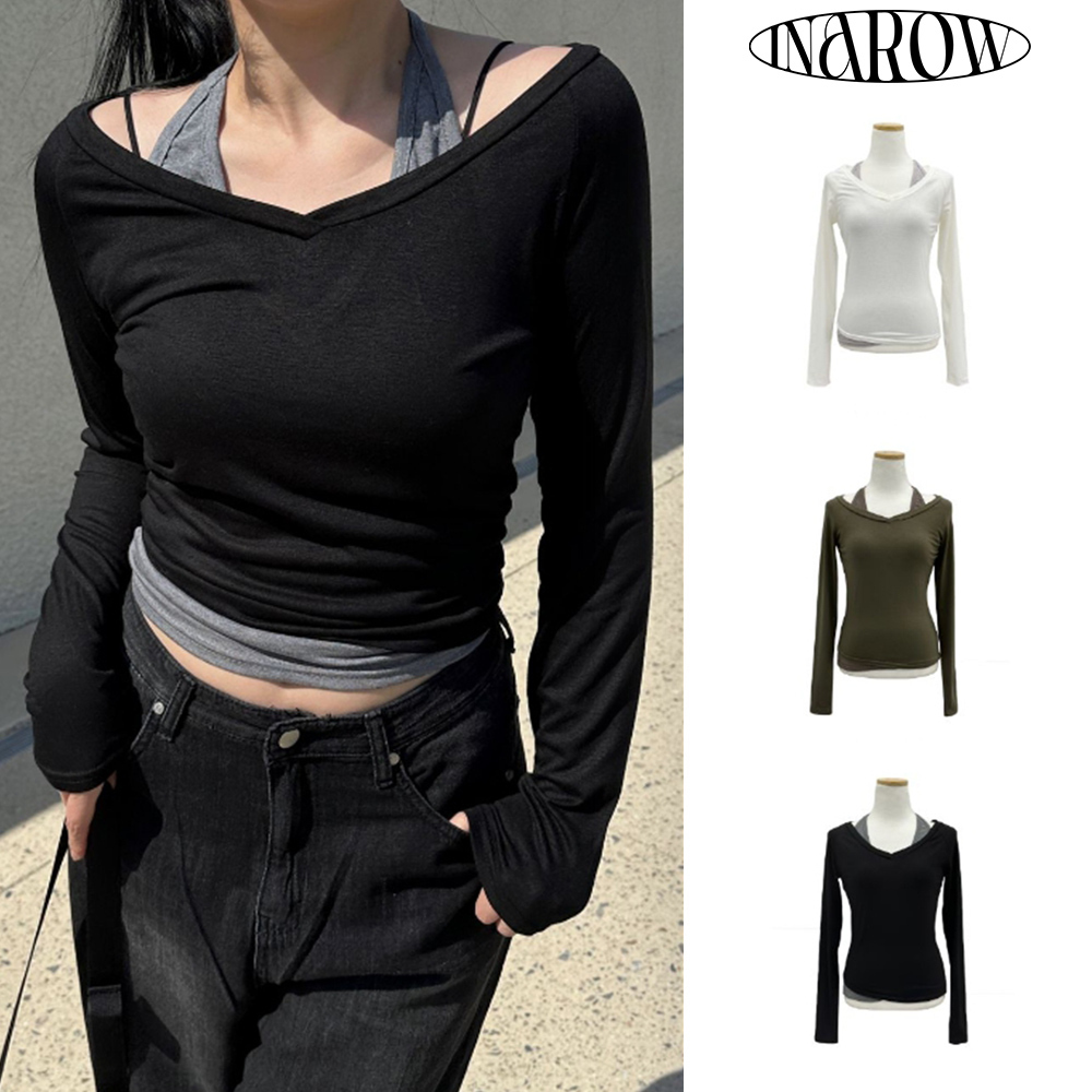 【in a row】Holter V-Neck Layered Tee