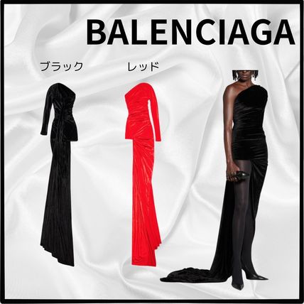 BALENCIAGA*レッド の ウィメンズ ドレープドレス レッド(赤)系 BALENCIAGA(バレンシアガ) パーティードレス