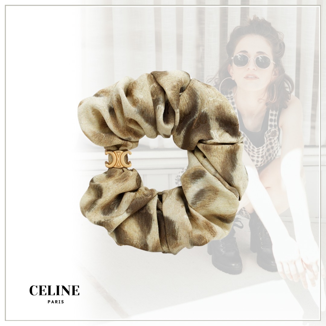 華やぎアイテム【CELINE】セリーヌ レオパード シュシュ