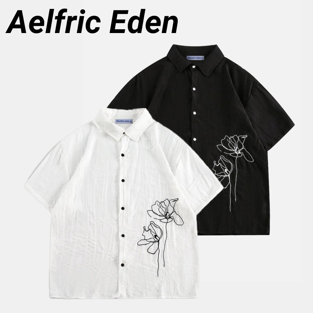 ◆Aelfric Eden◆フラワー テクスチャー 半袖シャツ 送料込