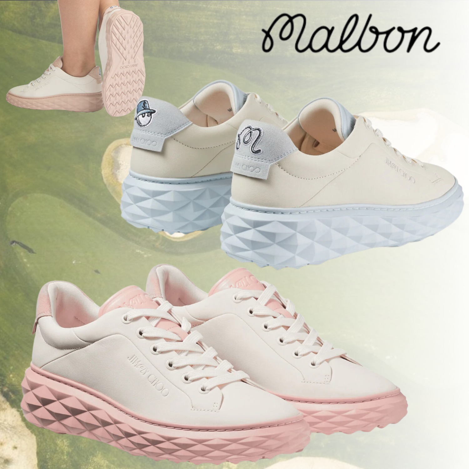 JIMMY CHOO ジミーチュウ MALBON Diamond ゴルフスニーカー