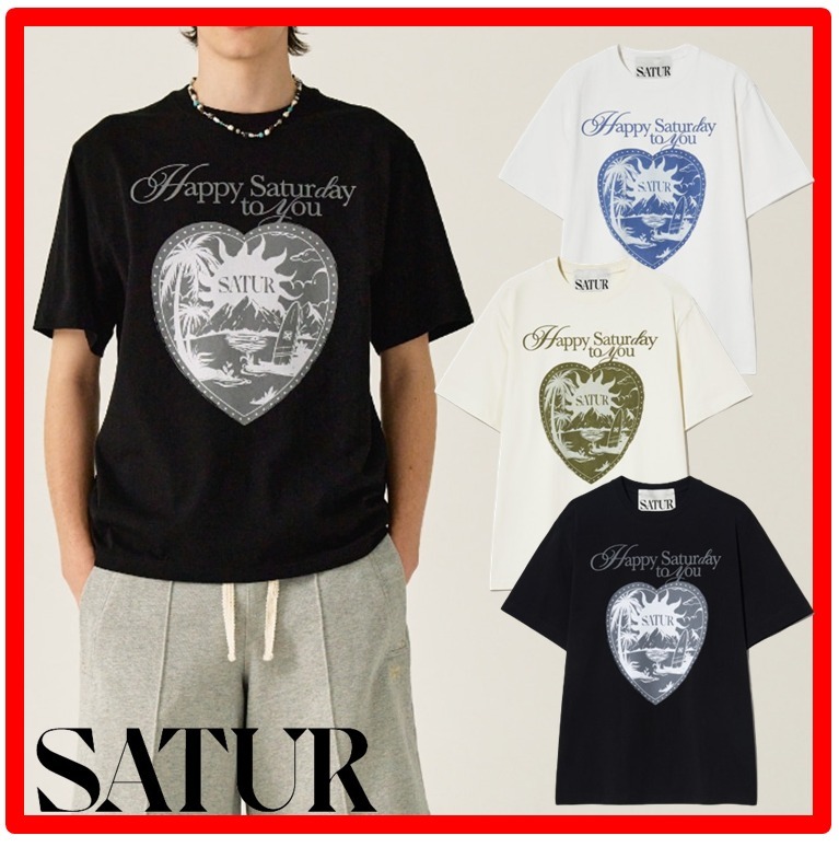 ★韓国の人気★【SATUR】★Sunrise in Heart Graphic T-Shir.t★